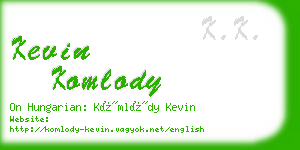 kevin komlody business card